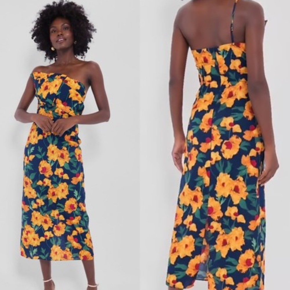 TUCKERNUCK Hyacinth House NEW Navy & Marigold Ruffle Margot Dress Size M